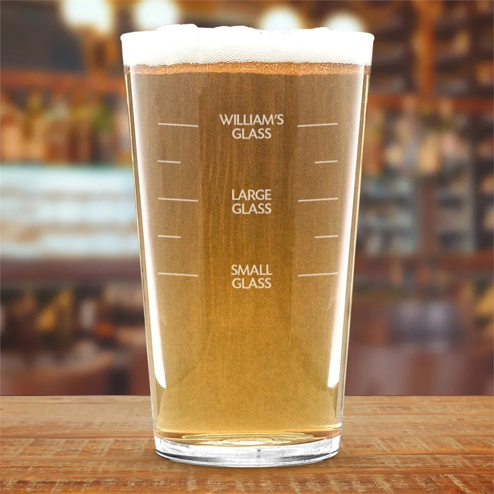 Personalised Large Measures Pint Glass